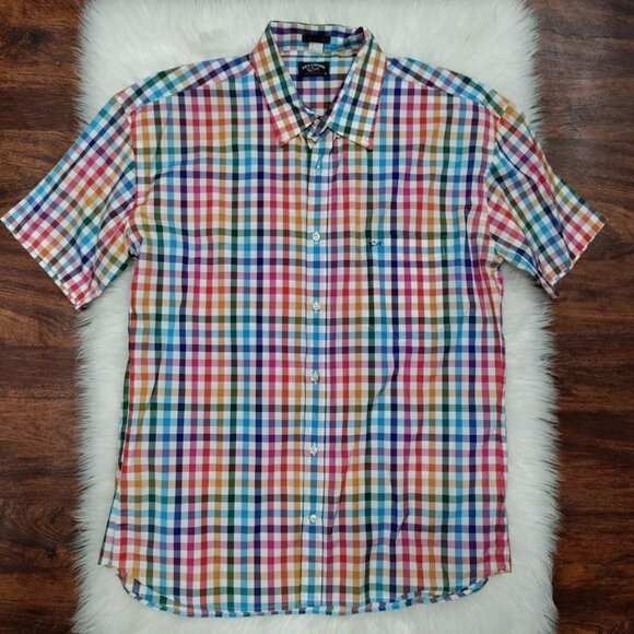 Paul & Shark Yachting Multicolor Gingham Short Sleeve Shirt Men's XL - Picture 2 of 8